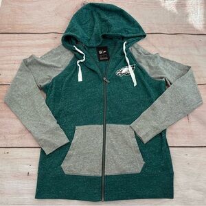 Nike Woman’s Size Large Heathered Green Philadelphia Eagles Zip Up Hoodie